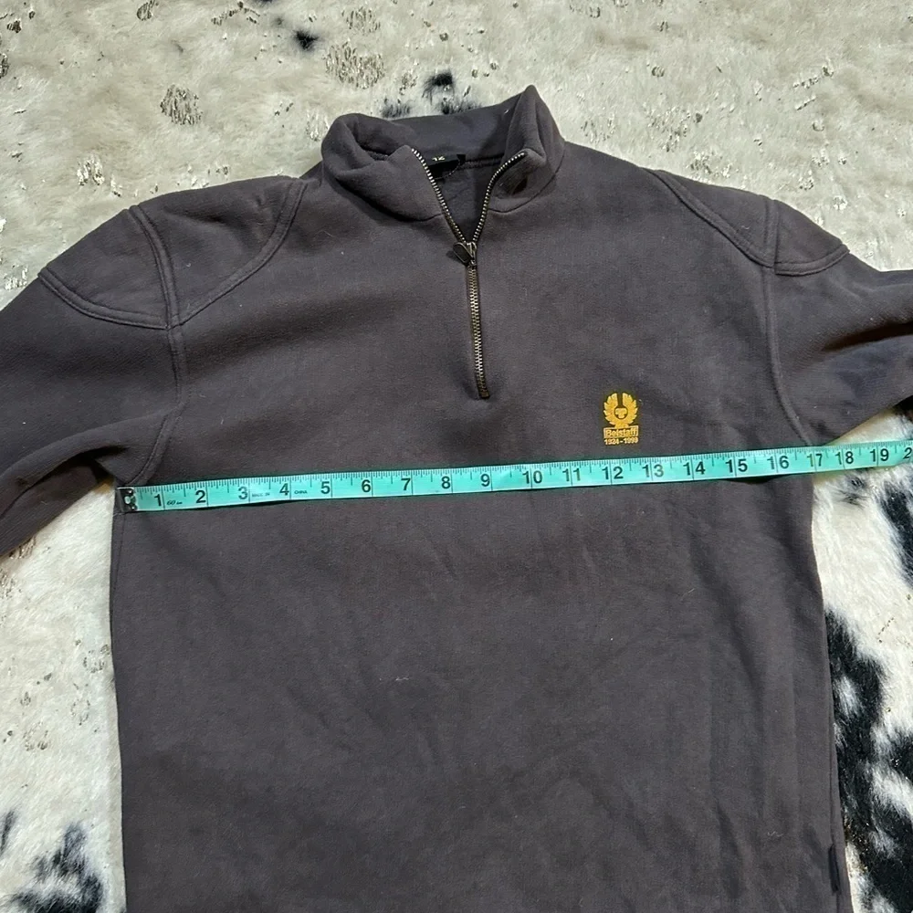 BELSTAFF Girl’s Brown Gold Logo Quarter Zip Pullover Sweatshirt Size 12